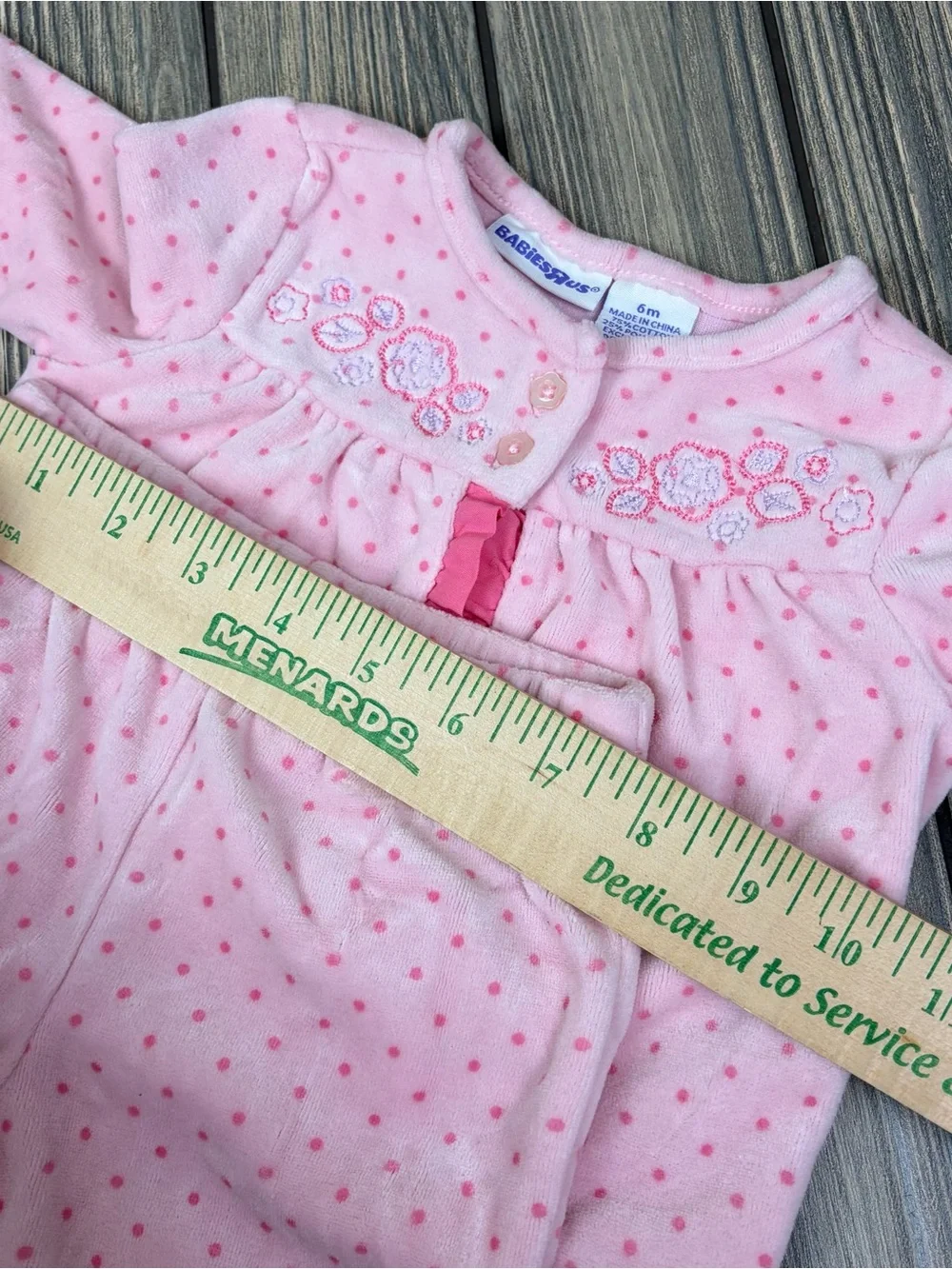 Vintage Y2K Babies R Us Pink Velvet Baby Set Sz 6 months
